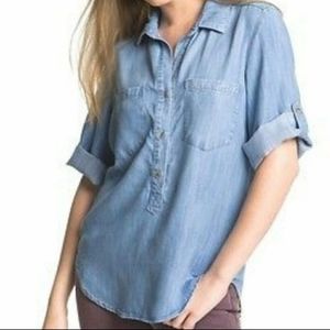 CLOTH & STONE Collared Chambray Pullon Top